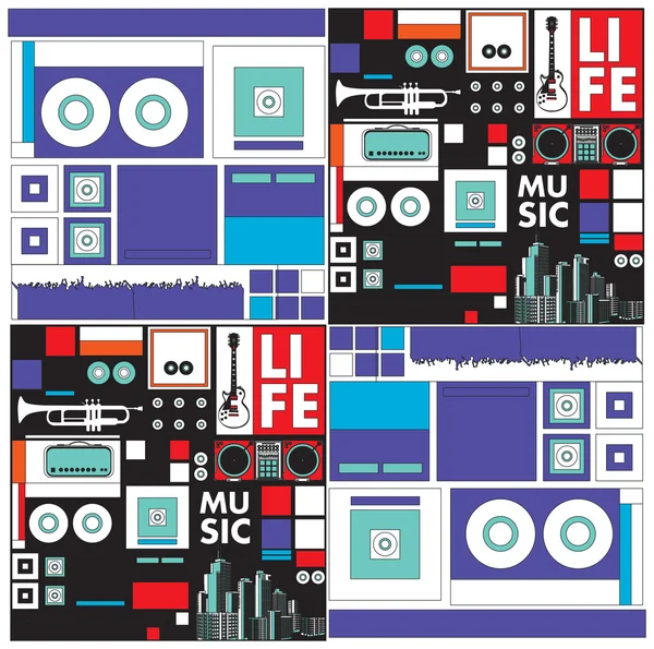 Vector music for life background and pattern — Stock Vector