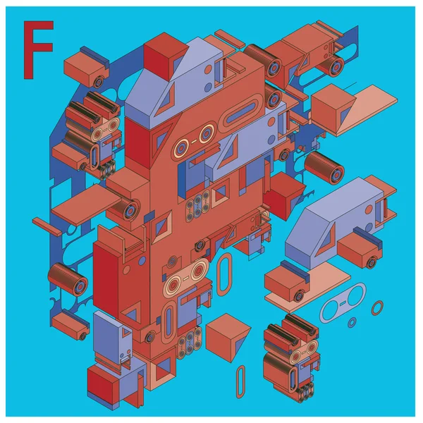 Vector alfabeto letra f — Archivo Imágenes Vectoriales