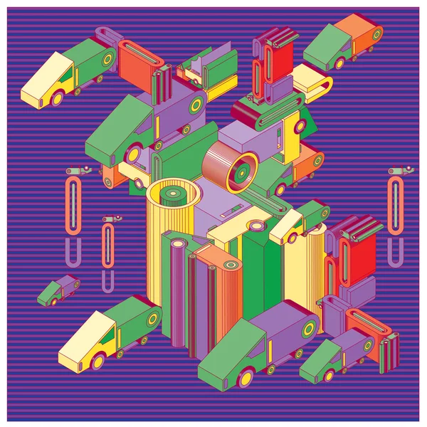 Máquina vectorial de robot vintage isométrico — Archivo Imágenes Vectoriales