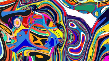 soyut psikedelik dijital sanat eserleri canlı kıvrımlı renkler içerir, dinamik, akışkan bir bileşim oluşturur.