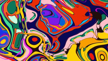 soyut psikedelik dijital sanat eserleri canlı kıvrımlı renkler içerir, dinamik, akışkan bir bileşim oluşturur.