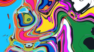 soyut psikedelik dijital sanat eserleri canlı kıvrımlı renkler içerir, dinamik, akışkan bir bileşim oluşturur.