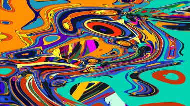 soyut psikedelik dijital sanat eserleri canlı kıvrımlı renkler içerir, dinamik, akışkan bir bileşim oluşturur.