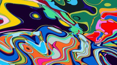soyut psikedelik dijital sanat eserleri canlı kıvrımlı renkler içerir, dinamik, akışkan bir bileşim oluşturur.