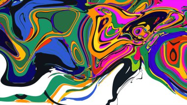 soyut psikedelik dijital sanat eserleri canlı kıvrımlı renkler içerir, dinamik, akışkan bir bileşim oluşturur.