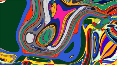 soyut psikedelik dijital sanat eserleri canlı kıvrımlı renkler içerir, dinamik, akışkan bir bileşim oluşturur.