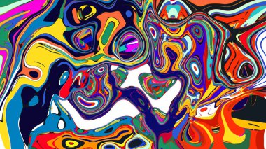 soyut psikedelik dijital sanat eserleri canlı kıvrımlı renkler içerir, dinamik, akışkan bir bileşim oluşturur.