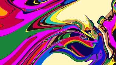 soyut psikedelik dijital sanat eserleri canlı kıvrımlı renkler içerir, dinamik, akışkan bir bileşim oluşturur.