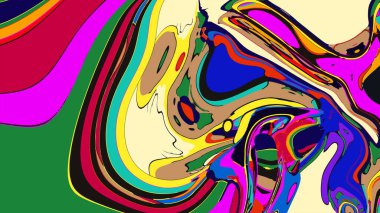 soyut psikedelik dijital sanat eserleri canlı kıvrımlı renkler içerir, dinamik, akışkan bir bileşim oluşturur.