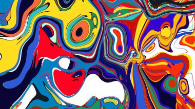 soyut psikedelik dijital sanat eserleri canlı kıvrımlı renkler içerir, dinamik, akışkan bir bileşim oluşturur.