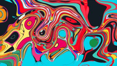 soyut psikedelik dijital sanat eserleri canlı kıvrımlı renkler içerir, dinamik, akışkan bir bileşim oluşturur.