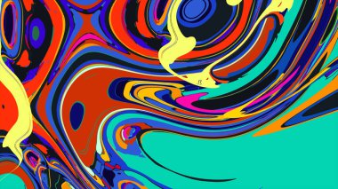 soyut psikedelik dijital sanat eserleri canlı kıvrımlı renkler içerir, dinamik, akışkan bir bileşim oluşturur.