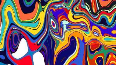 soyut psikedelik dijital sanat eserleri canlı kıvrımlı renkler içerir, dinamik, akışkan bir bileşim oluşturur.