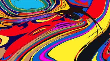 soyut psikedelik dijital sanat eserleri canlı kıvrımlı renkler içerir, dinamik, akışkan bir bileşim oluşturur.