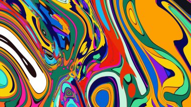 soyut psikedelik dijital sanat eserleri canlı kıvrımlı renkler içerir, dinamik, akışkan bir bileşim oluşturur.