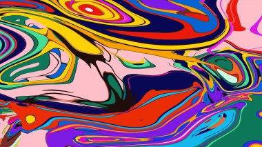 soyut psikedelik dijital sanat eserleri canlı kıvrımlı renkler içerir, dinamik, akışkan bir bileşim oluşturur.