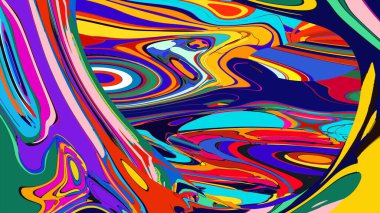 soyut psikedelik dijital sanat eserleri canlı kıvrımlı renkler içerir, dinamik, akışkan bir bileşim oluşturur.