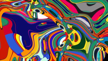 soyut psikedelik dijital sanat eserleri canlı kıvrımlı renkler içerir, dinamik, akışkan bir bileşim oluşturur.