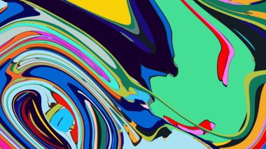 soyut psikedelik dijital sanat eserleri canlı kıvrımlı renkler içerir, dinamik, akışkan bir bileşim oluşturur.