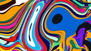soyut psikedelik dijital sanat eserleri canlı kıvrımlı renkler içerir, dinamik, akışkan bir bileşim oluşturur.
