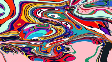 soyut psikedelik dijital sanat eserleri canlı kıvrımlı renkler içerir, dinamik, akışkan bir bileşim oluşturur.