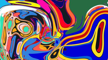 soyut psikedelik dijital sanat eserleri canlı kıvrımlı renkler içerir, dinamik, akışkan bir bileşim oluşturur.