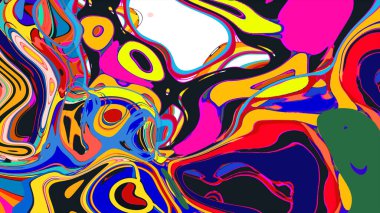 soyut psikedelik dijital sanat eserleri canlı kıvrımlı renkler içerir, dinamik, akışkan bir bileşim oluşturur.