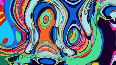 soyut psikedelik dijital sanat eserleri canlı kıvrımlı renkler içerir, dinamik, akışkan bir bileşim oluşturur.