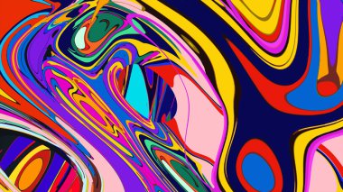 soyut psikedelik dijital sanat eserleri canlı kıvrımlı renkler içerir, dinamik, akışkan bir bileşim oluşturur.