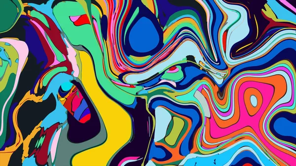 soyut psikedelik dijital sanat eserleri canlı kıvrımlı renkler içerir, dinamik, akışkan bir bileşim oluşturur.