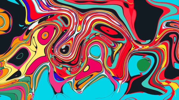soyut psikedelik dijital sanat eserleri canlı kıvrımlı renkler içerir, dinamik, akışkan bir bileşim oluşturur.