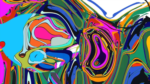 soyut psikedelik dijital sanat eserleri canlı kıvrımlı renkler içerir, dinamik, akışkan bir bileşim oluşturur.