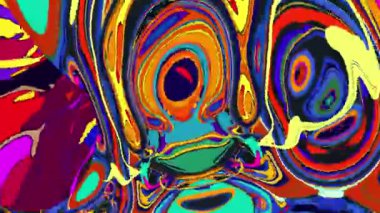 EDM Gösterileri ve Sanatı için Renkli Psikedelik Dalga Hareketi Grafiği
