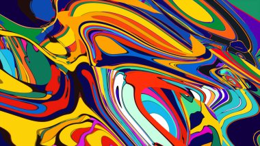 soyut psikedelik dijital sanat eserleri canlı kıvrımlı renkler içerir, dinamik, akışkan bir bileşim oluşturur.