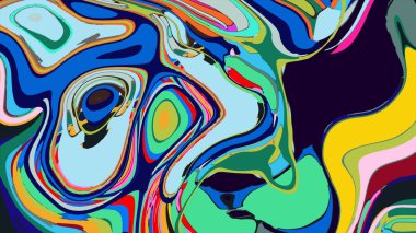 soyut psikedelik dijital sanat eserleri canlı kıvrımlı renkler içerir, dinamik, akışkan bir bileşim oluşturur.