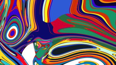 soyut psikedelik dijital sanat eserleri canlı kıvrımlı renkler içerir, dinamik, akışkan bir bileşim oluşturur.