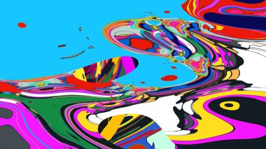 soyut psikedelik dijital sanat eserleri canlı kıvrımlı renkler içerir, dinamik, akışkan bir bileşim oluşturur.