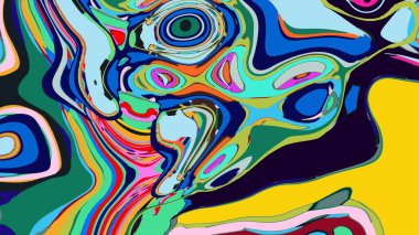 soyut psikedelik dijital sanat eserleri canlı kıvrımlı renkler içerir, dinamik, akışkan bir bileşim oluşturur.