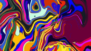 soyut psikedelik dijital sanat eserleri canlı kıvrımlı renkler içerir, dinamik, akışkan bir bileşim oluşturur.