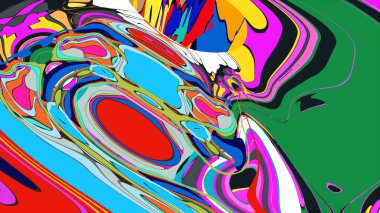 soyut psikedelik dijital sanat eserleri canlı kıvrımlı renkler içerir, dinamik, akışkan bir bileşim oluşturur.