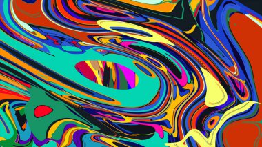 soyut psikedelik dijital sanat eserleri canlı kıvrımlı renkler içerir, dinamik, akışkan bir bileşim oluşturur.