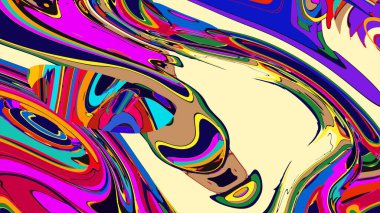 soyut psikedelik dijital sanat eserleri canlı kıvrımlı renkler içerir, dinamik, akışkan bir bileşim oluşturur.