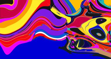 soyut psikedelik dijital sanat eserleri canlı kıvrımlı renkler içerir, dinamik, akışkan bir bileşim oluşturur.