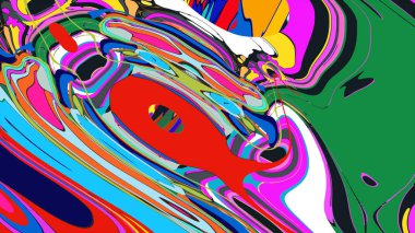 soyut psikedelik dijital sanat eserleri canlı kıvrımlı renkler içerir, dinamik, akışkan bir bileşim oluşturur.