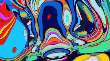 soyut psikedelik dijital sanat eserleri canlı kıvrımlı renkler içerir, dinamik, akışkan bir bileşim oluşturur.