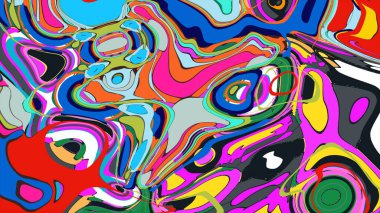 soyut psikedelik dijital sanat eserleri canlı kıvrımlı renkler içerir, dinamik, akışkan bir bileşim oluşturur.