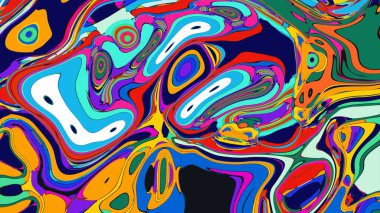 soyut psikedelik dijital sanat eserleri canlı kıvrımlı renkler içerir, dinamik, akışkan bir bileşim oluşturur.