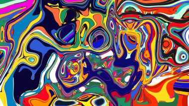 soyut psikedelik dijital sanat eserleri canlı kıvrımlı renkler içerir, dinamik, akışkan bir bileşim oluşturur.