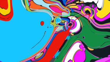 soyut psikedelik dijital sanat eserleri canlı kıvrımlı renkler içerir, dinamik, akışkan bir bileşim oluşturur.