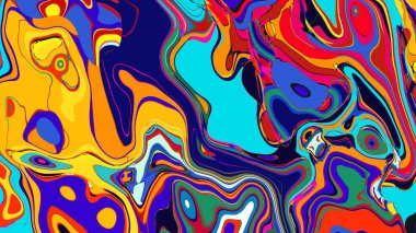 soyut psikedelik dijital sanat eserleri canlı kıvrımlı renkler içerir, dinamik, akışkan bir bileşim oluşturur.